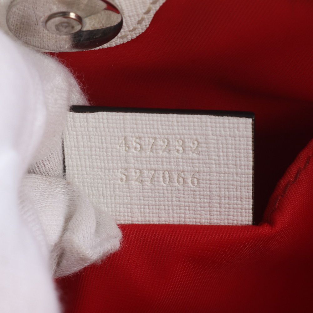 Gucci GG Supreme Ribbon Motif Leather Handbag Tote — view 9