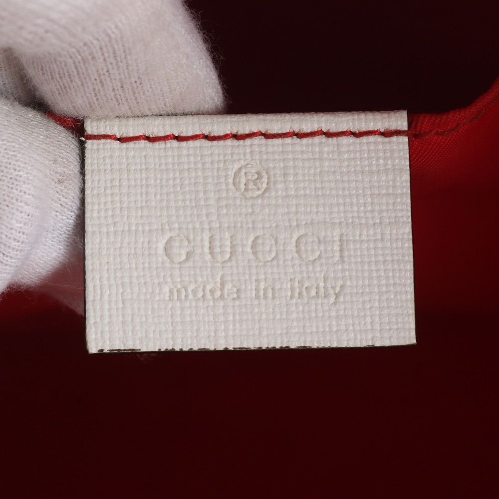 Gucci GG Supreme Ribbon Motif Leather Handbag Tote — view 8