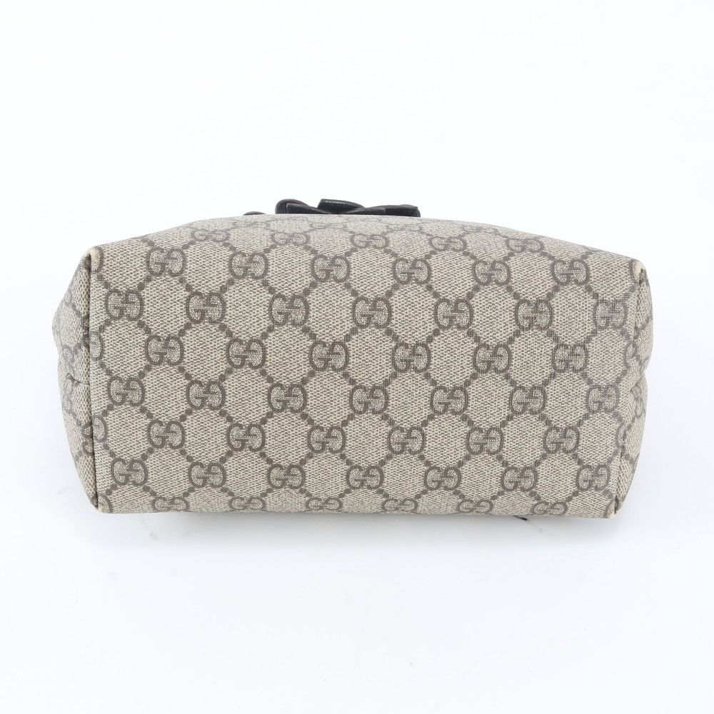 Gucci GG Supreme Ribbon Motif Leather Handbag Tote — view 5