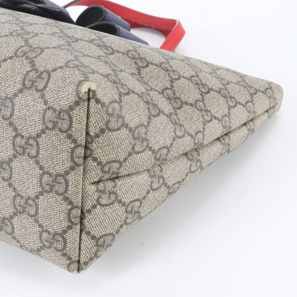 Gucci GG Supreme Ribbon Motif Leather Handbag Tote — view 4