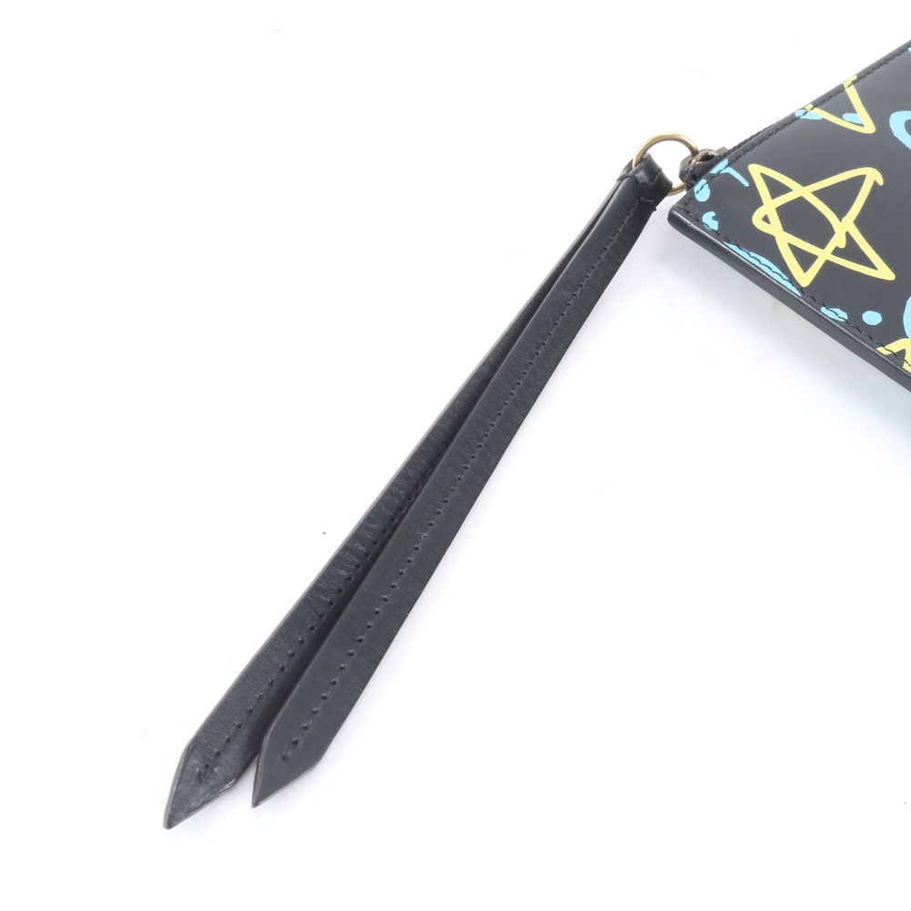 Gucci Ghost Leather Clutch Pouch Business Black — view 3
