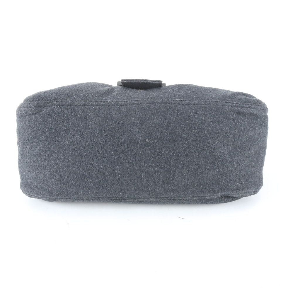 Fendi Mamma Bucket FF Leather Canvas Shoulder Bag Hand Gray — view 5