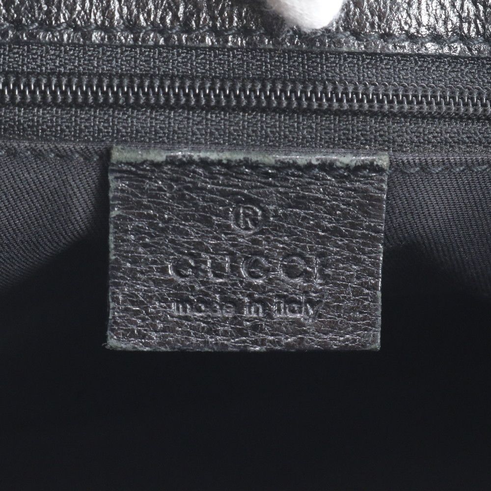 Gucci GG Canvas Leather Shoulder Bag Crossbody Hand Tote Black — view 8