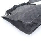 Gucci GG Canvas Leather Shoulder Bag Crossbody Hand Tote Black — view 6