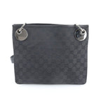 Gucci GG Canvas Leather Shoulder Bag Crossbody Hand Tote Black — view 3