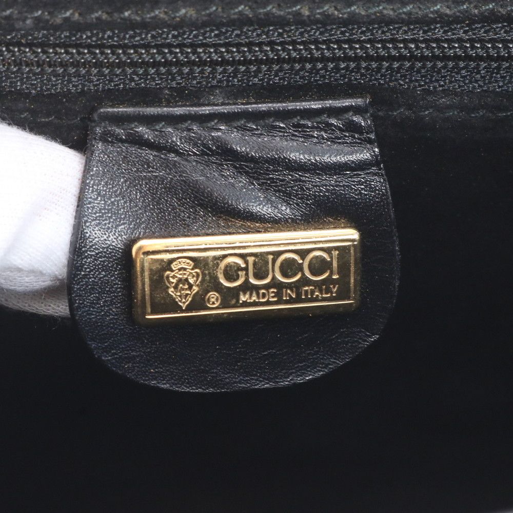 Gucci Interlocking Leather Shoulder Bag Crossbody Black — view 8