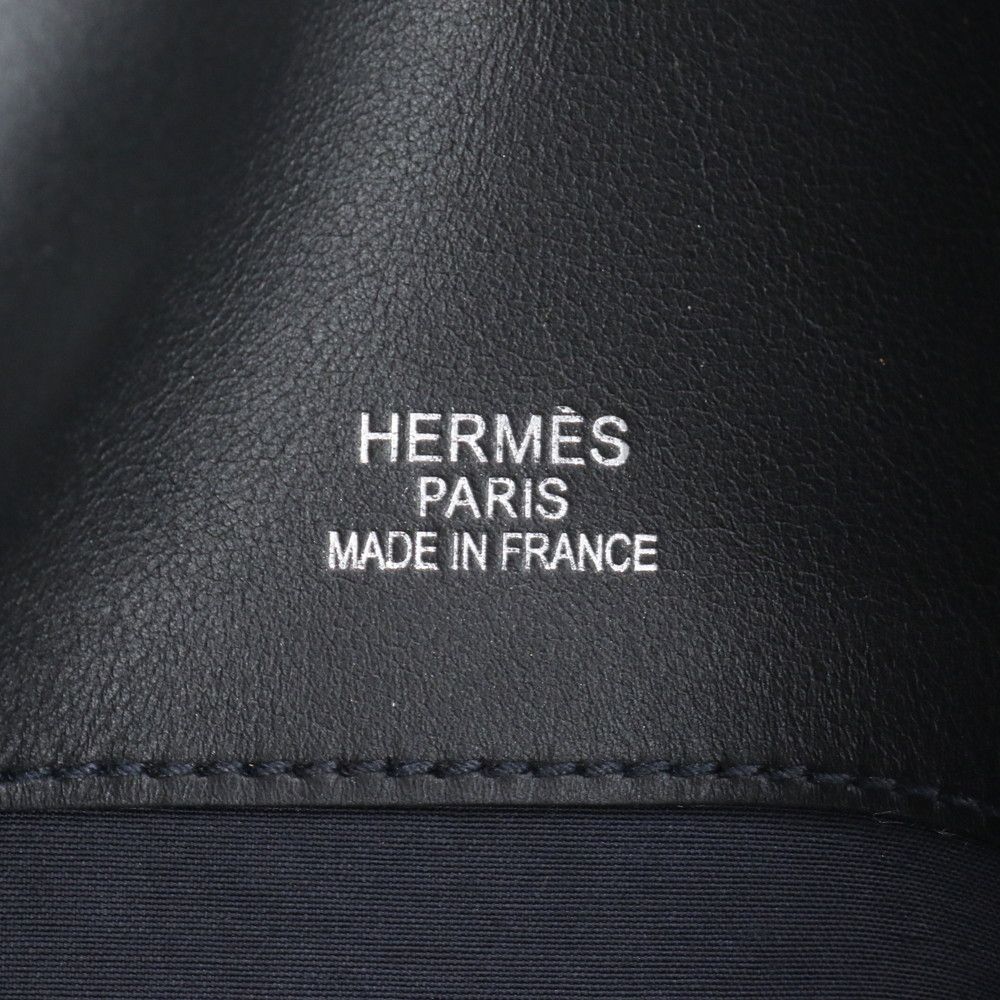 Hermes Sac Eve MM Leather Canvas Tote Shoulder — view 8
