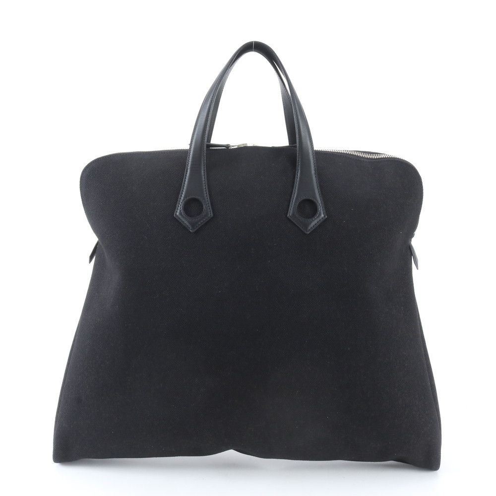 Hermes Sac Eve MM Leather Canvas Tote Shoulder — view 3