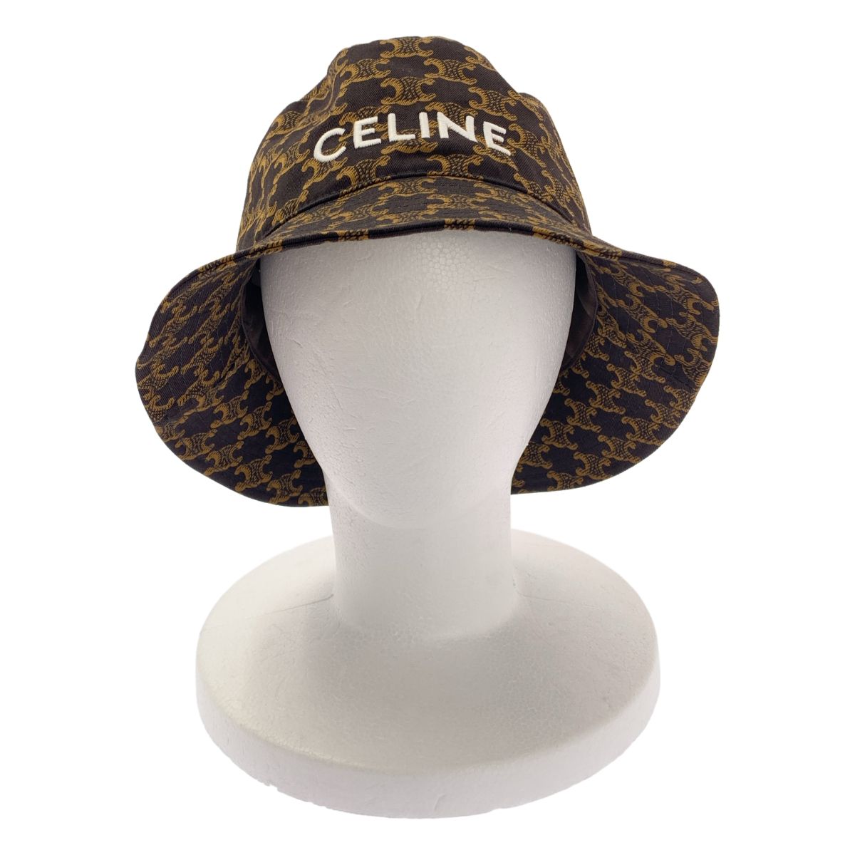 Celine All Over Triomphe Logo Bucket Hat S Brown — view 2