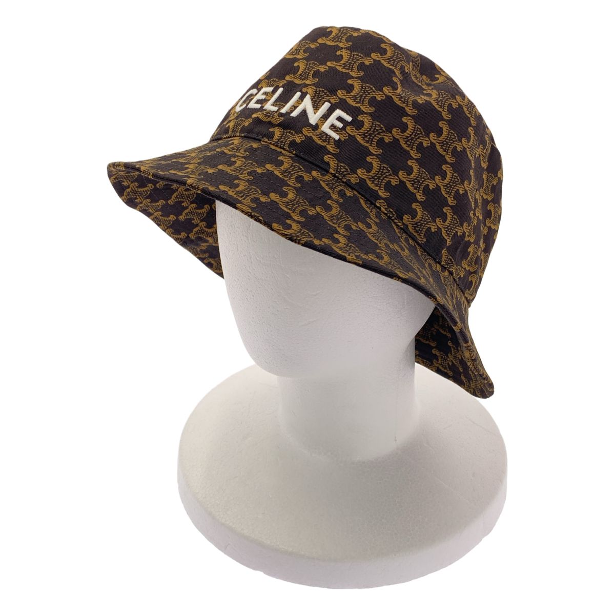 Celine All Over Triomphe Logo Bucket Hat S Brown