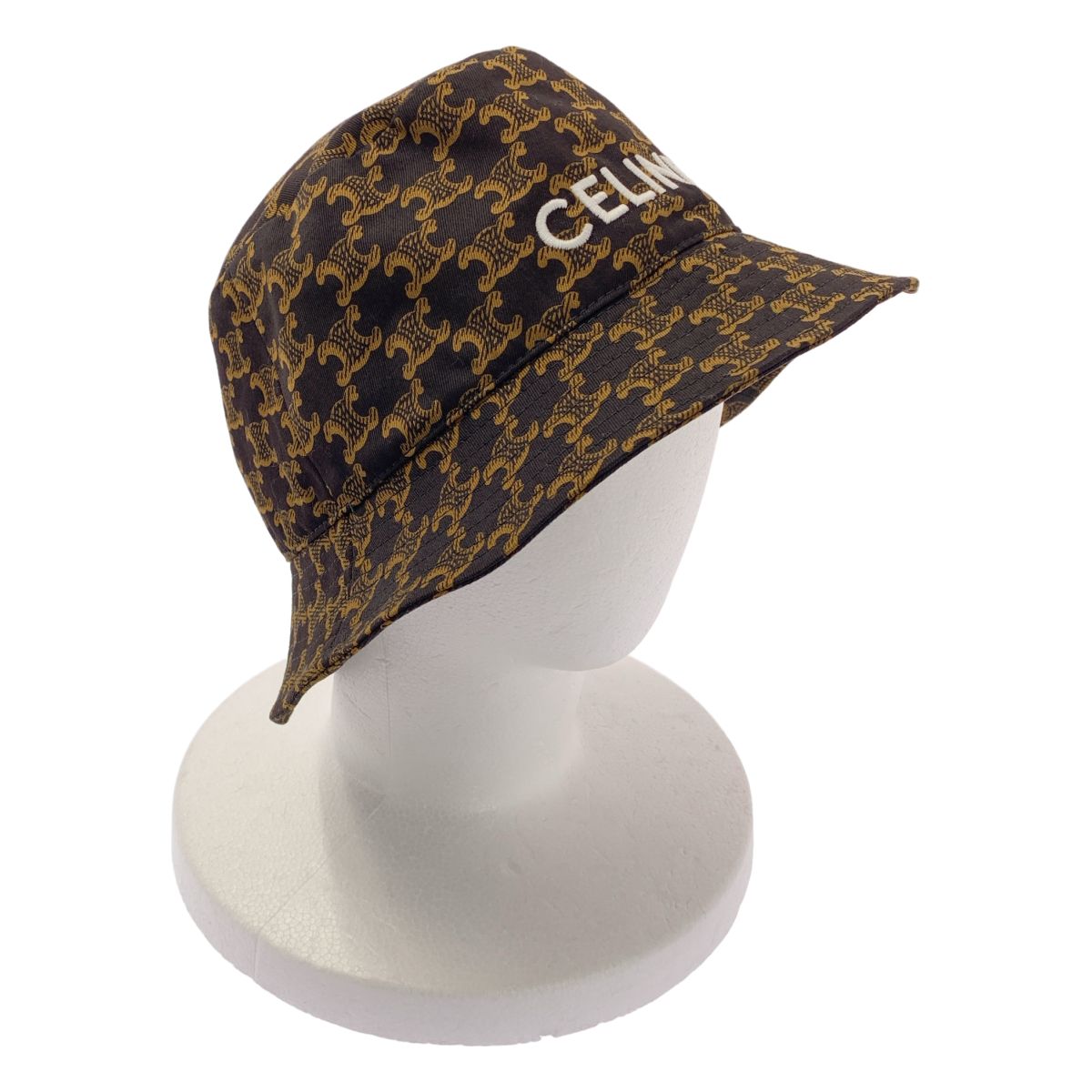 Celine All Over Triomphe Logo Bucket Hat S Brown — view 3