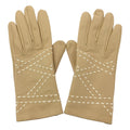 Hermes Leather Gloves Stitchwork 7 Beige