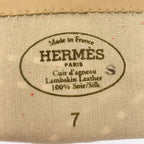 Hermes Leather Gloves Stitchwork 7 Beige — view 4