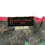 Louis Vuitton Echarpe Silk Monogram Rose Scarf Brown Pink — view 4