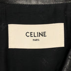 Celine Leather Belted Chesterfield Black Shoulder — view 6