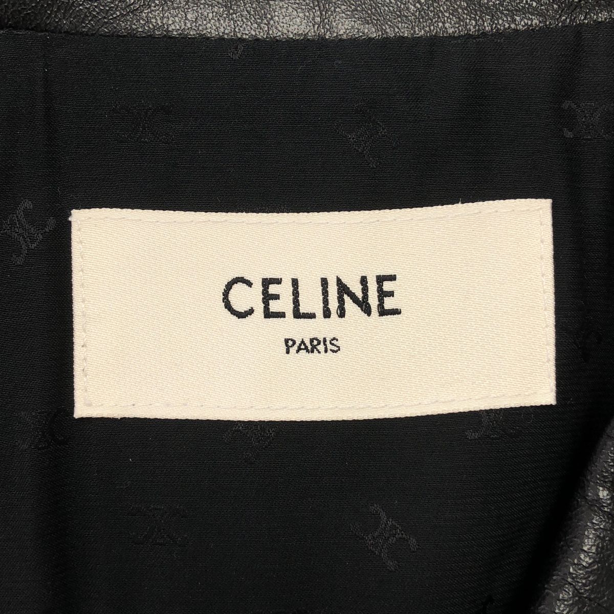 Celine Leather Belted Chesterfield Black Shoulder — view 6