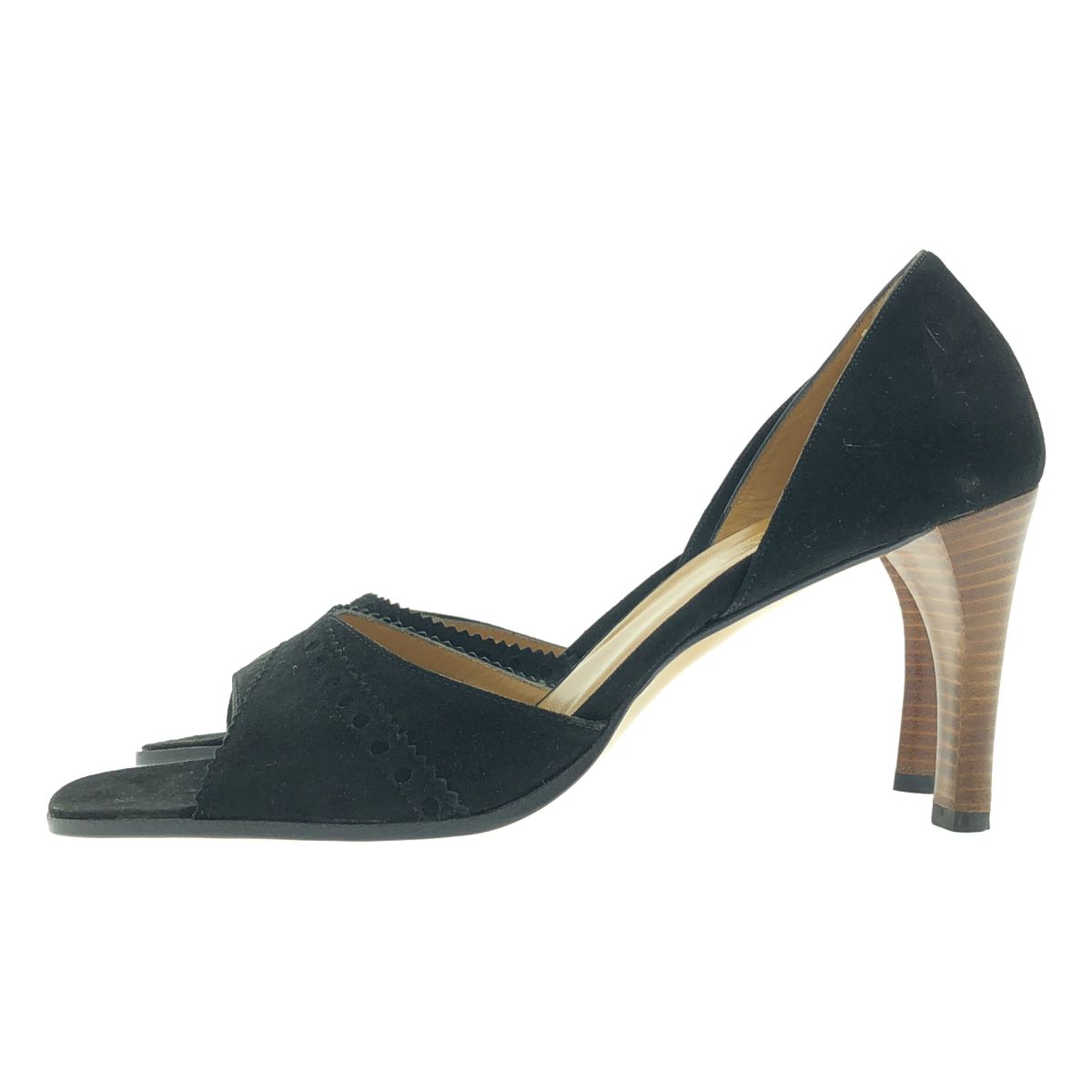 Gucci Suede Leather Sandals 38c Black — view 2