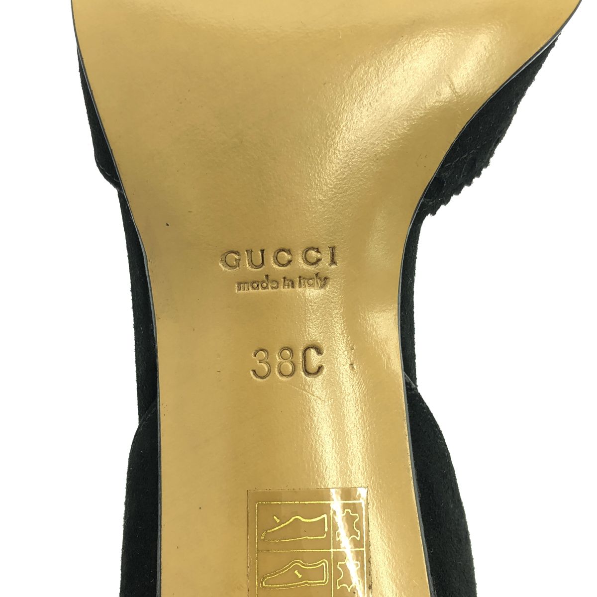 Gucci Suede Leather Sandals 38c Black — view 6