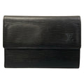 Louis Vuitton Trifold Wallet Epi Porte Tresor Loue Tuy Papier Noir Leather