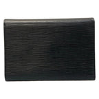 Louis Vuitton Trifold Wallet Epi Porte Tresor Loue Tuy Papier Noir Leather — view 2
