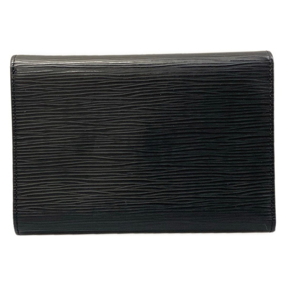 Louis Vuitton Trifold Wallet Epi Porte Tresor Loue Tuy Papier Noir Leather — view 2
