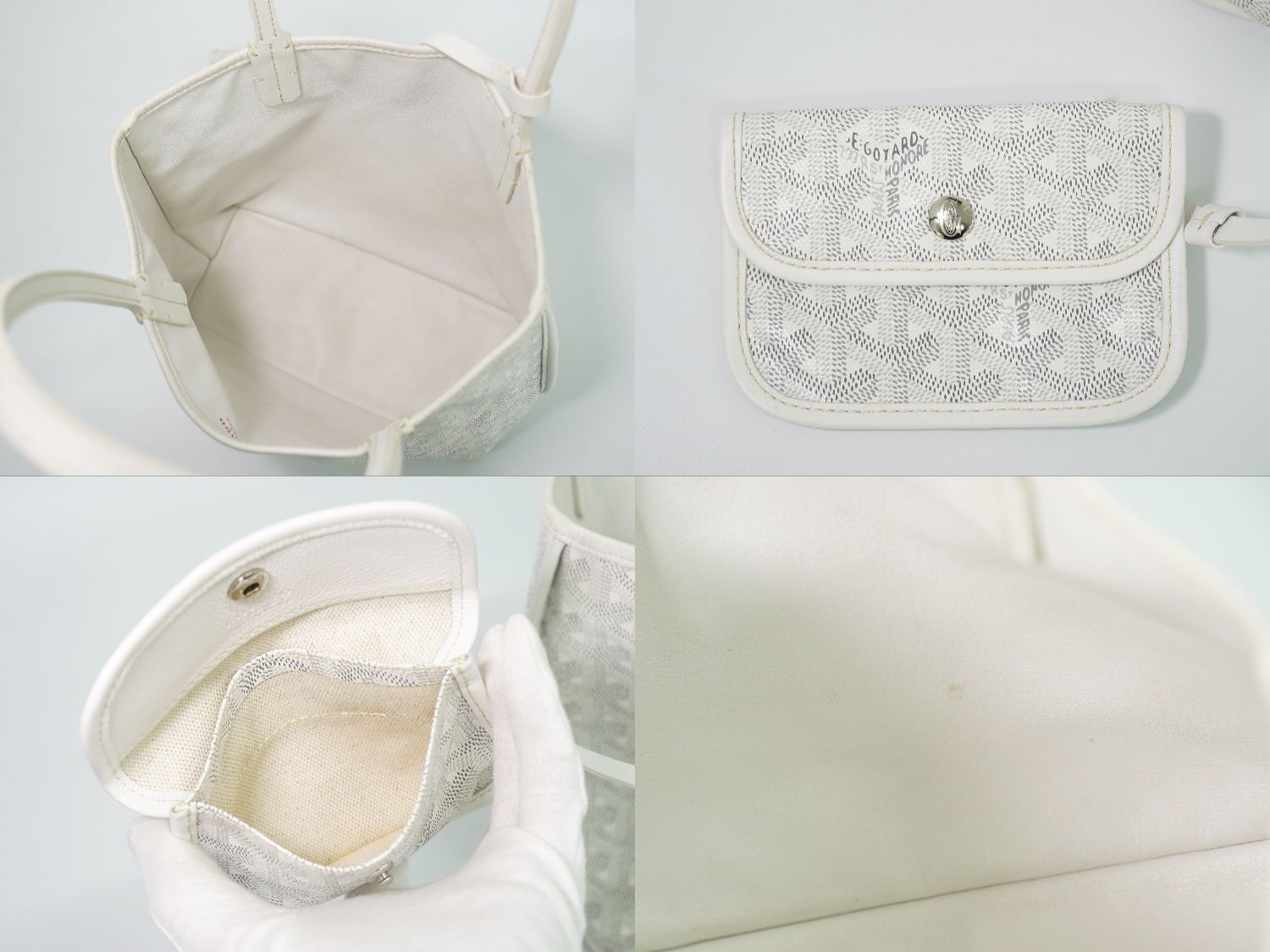 Goyard Anjou Mini Reversible Tote White — view 8