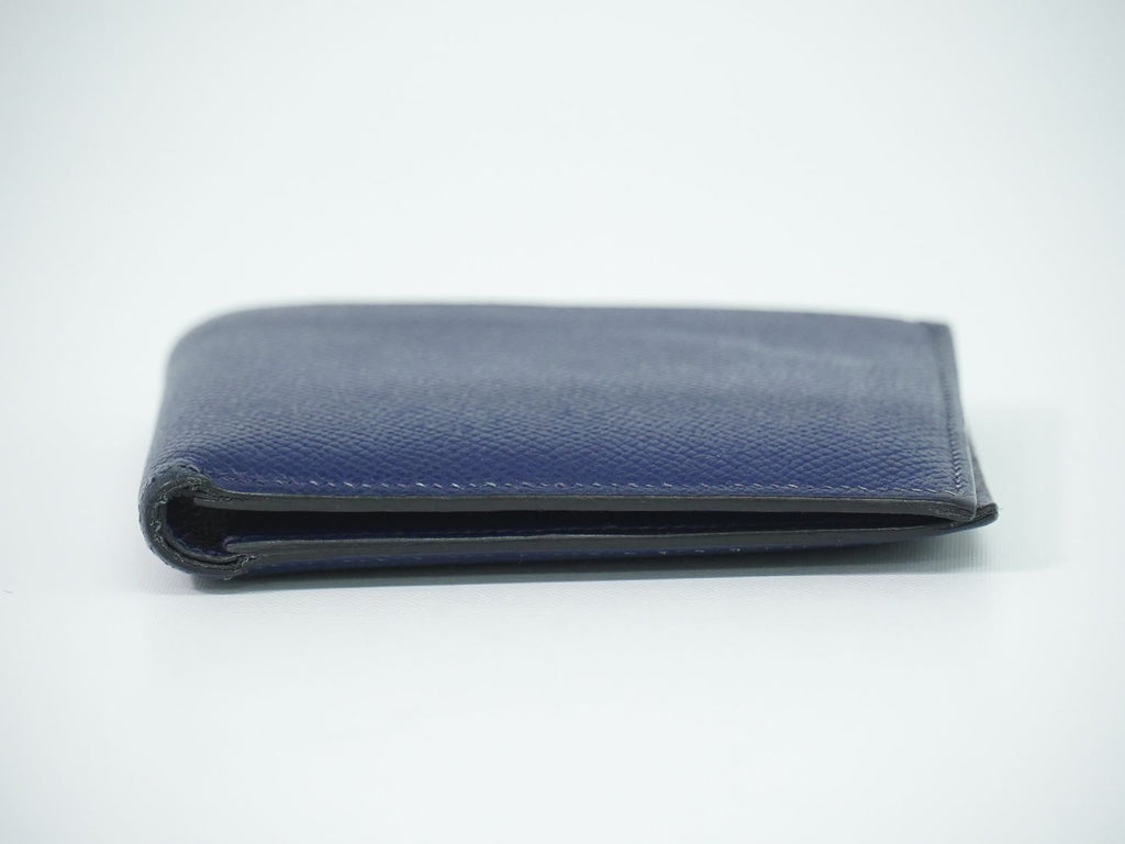Hermes Mc2 Copernicus Bifold Wallet Compact Billfold Leather Navy Copernic — view 3