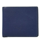 Hermes Mc2 Copernicus Bifold Wallet Compact Billfold Leather Navy Copernic
