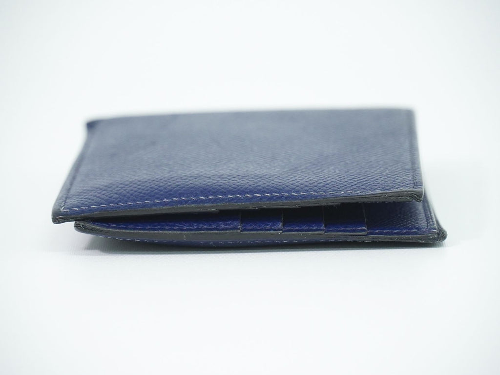 Hermes Mc2 Copernicus Bifold Wallet Compact Billfold Leather Navy Copernic — view 4