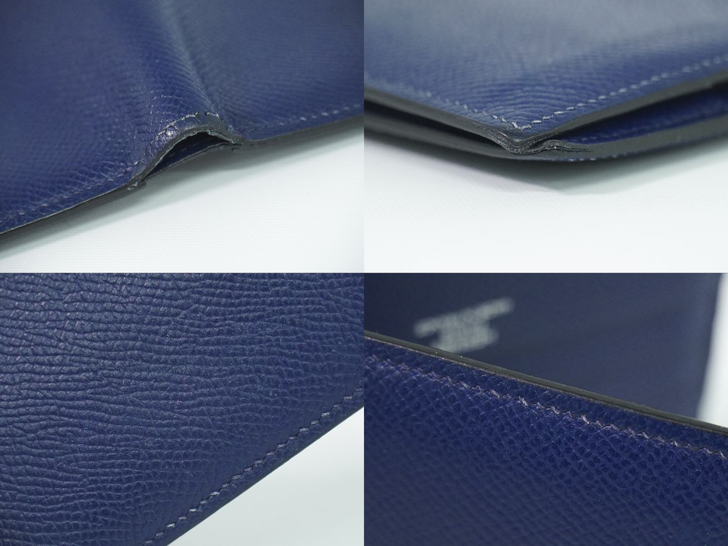 Hermes Mc2 Copernicus Bifold Wallet Compact Billfold Leather Navy Copernic — view 6