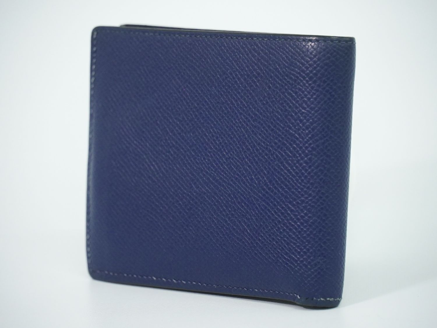 Hermes Mc2 Copernicus Bifold Wallet Compact Billfold Leather Navy Copernic — view 2