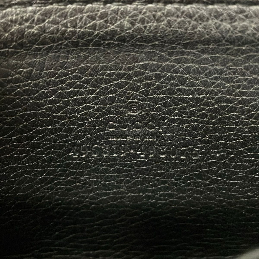 Gucci Coin Case Print Black Zip Around Leather — view 4
