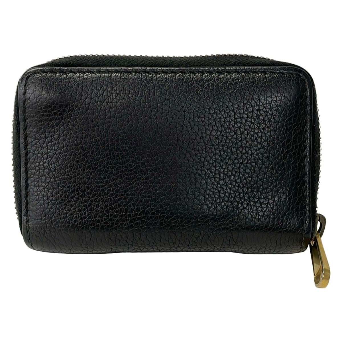 Gucci Coin Case Print Black Zip Around Leather — view 2