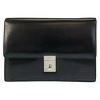 Gucci Black Silver Leather Clutch