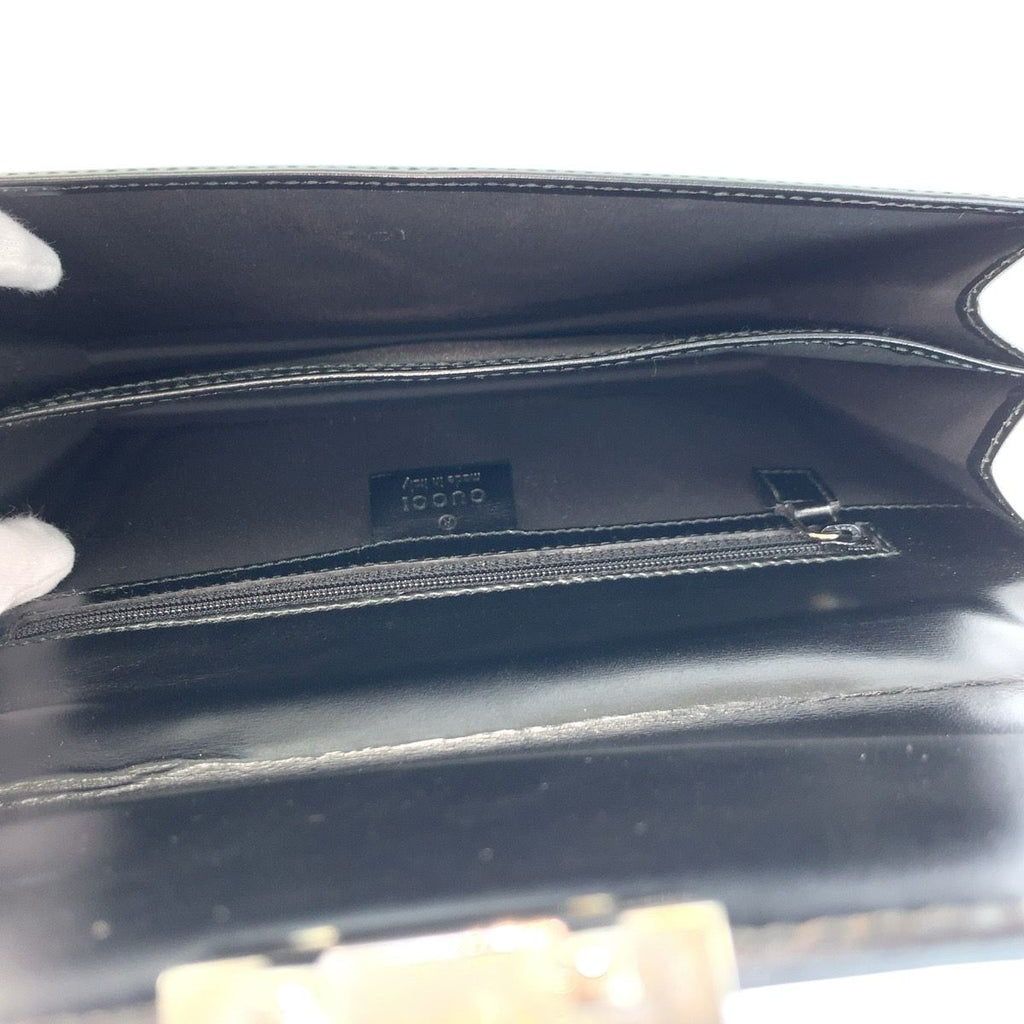 Gucci Black Silver Leather Clutch — view 8