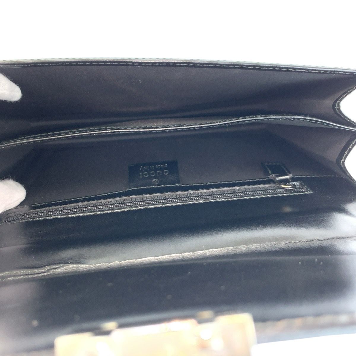 Gucci Black Silver Leather Clutch — view 8