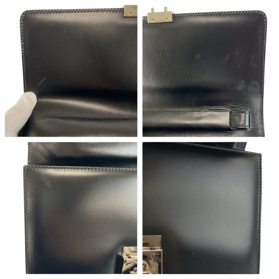 Gucci Black Silver Leather Clutch — view 5