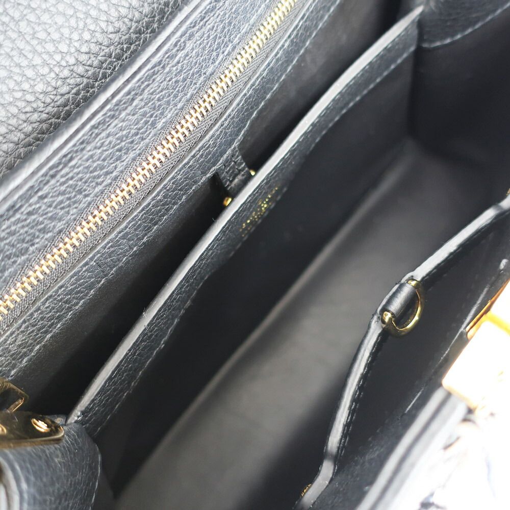 Louis Vuitton Ten Capucines PM 2-Way Shoulder Bag Tweed Leather Black Gold — view 6