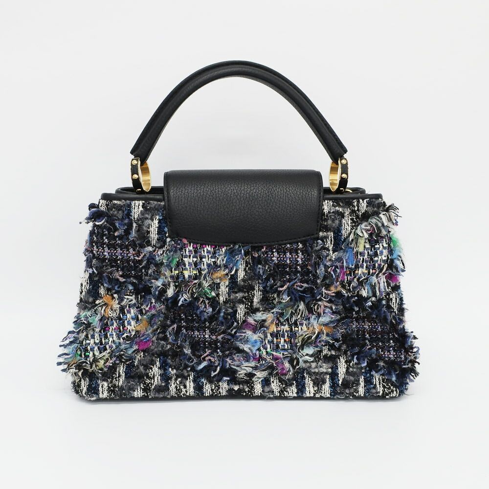 Louis Vuitton Ten Capucines PM 2-Way Shoulder Bag Tweed Leather Black Gold — view 2