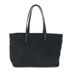 Prada Tessuto Black Silver Nylon Leather Tote — view 2