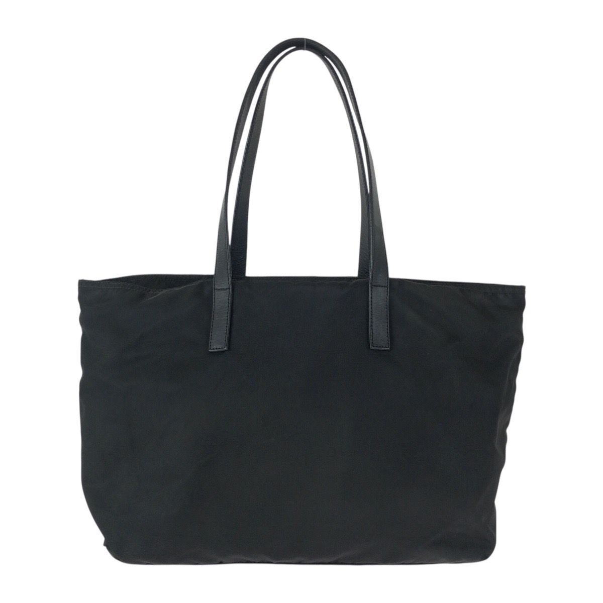 Prada Tessuto Black Silver Nylon Leather Tote — view 2
