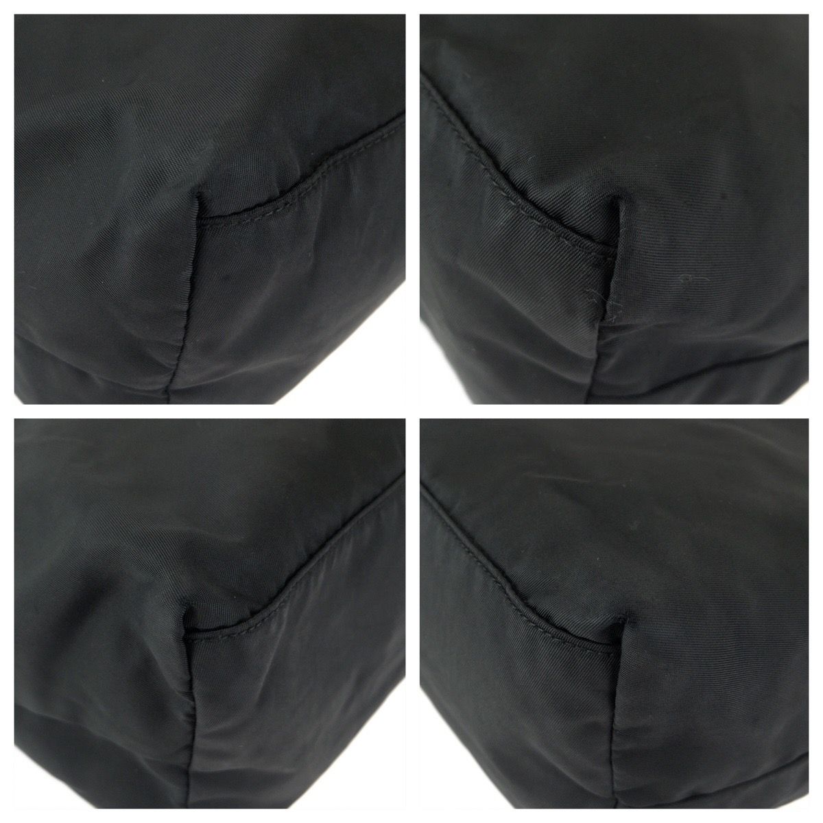 Prada Tessuto Black Silver Nylon Leather Tote — view 3