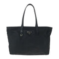 Prada Tessuto Black Silver Nylon Leather Tote