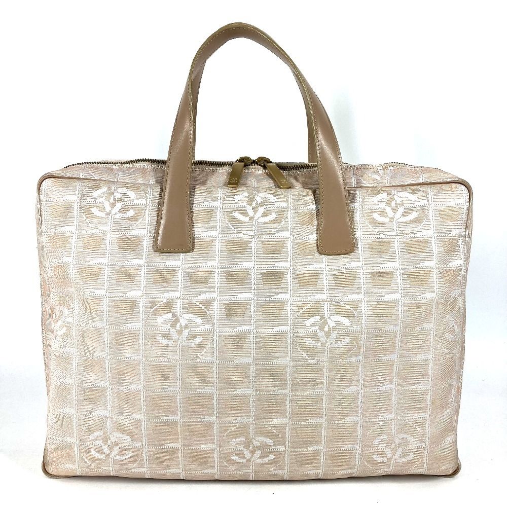 Chanel Handbag Business Bag Nylon Leather Beige