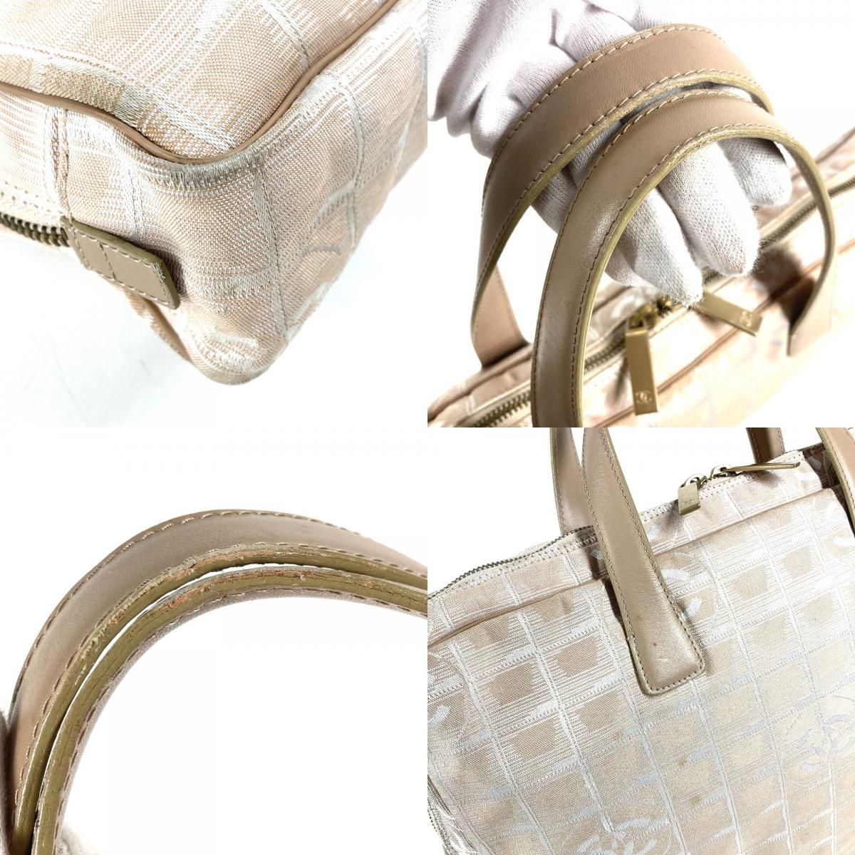 Chanel Handbag Business Bag Nylon Leather Beige — view 7