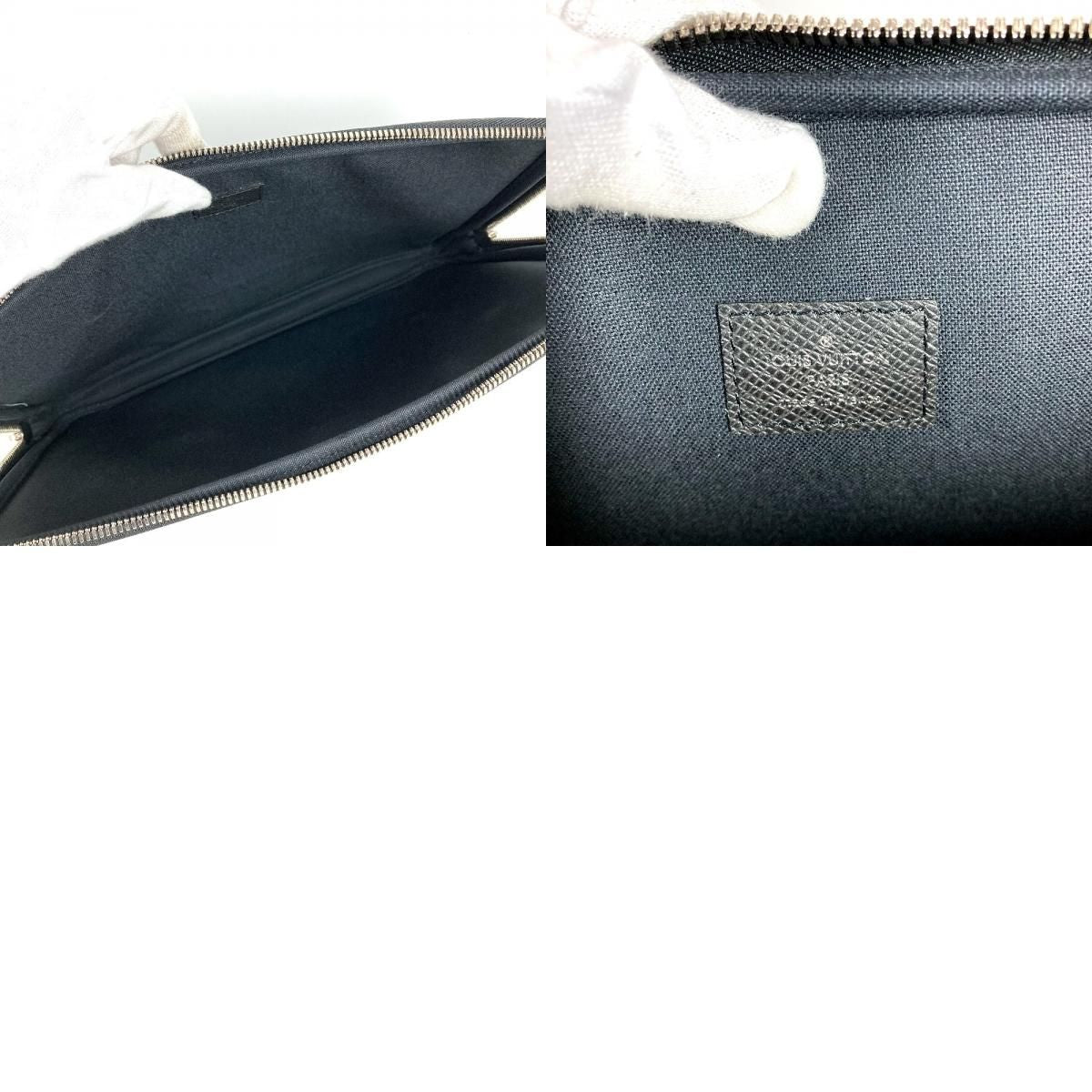 Louis Vuitton Pouch Computer Sleeve Taiga Leather Ardoise Black — view 9