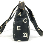 Chanel Shoulder Bag CC Logo All Over Pattern Cotton Black — view 3