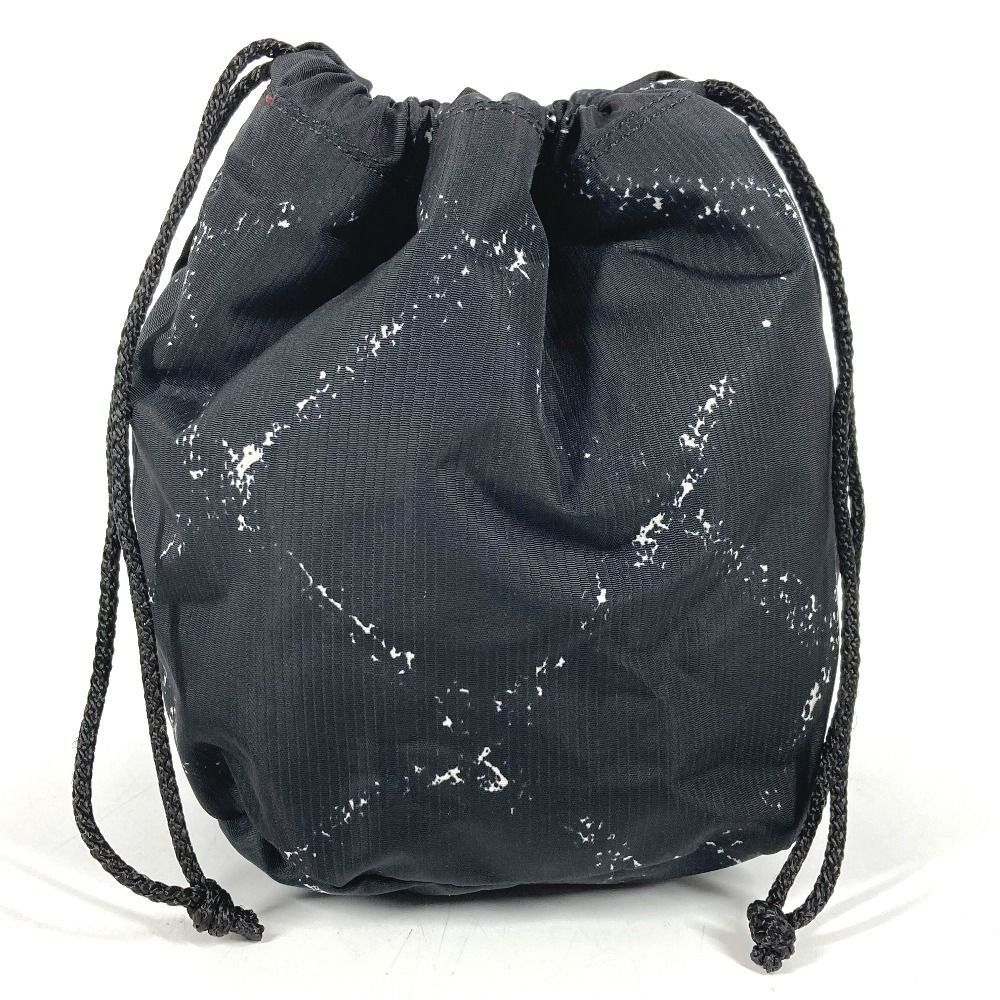 Chanel Pouch Drawstring Nylon Black