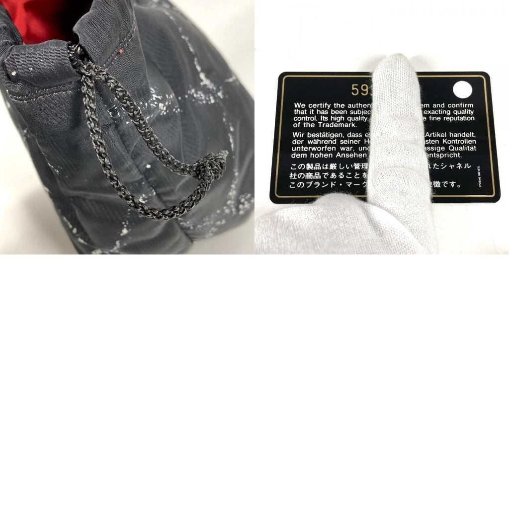 Chanel Pouch Drawstring Nylon Black — view 9