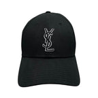 Saint Laurent New Era Hat YSL Monogram Cap Cotton Logo Black — view 3